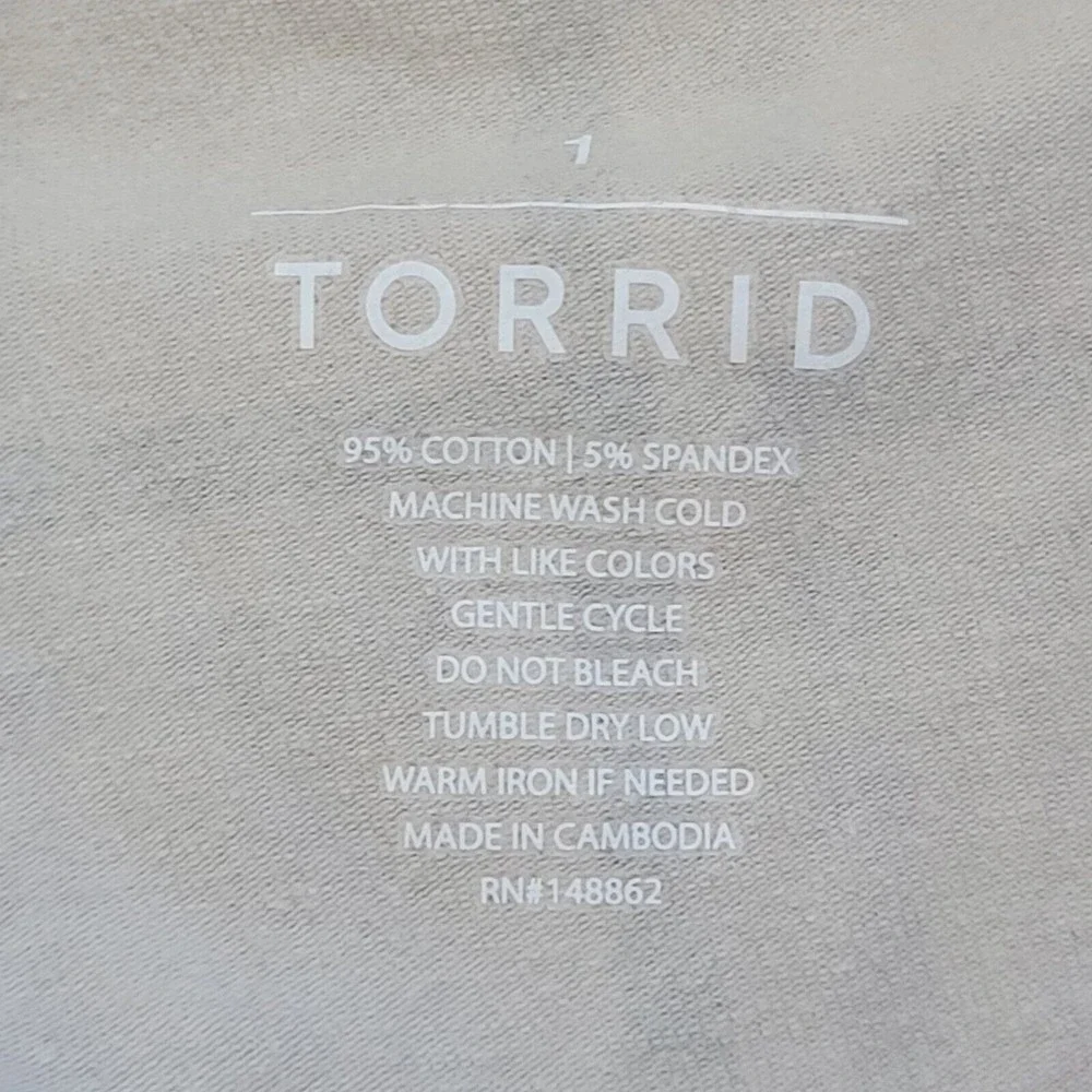 Torrid Size 1x (14/16) Signature Waist Pull On Skinny Leggings Gingham Plaid Tan - Picture 4 of 5